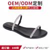 Sandalias de Moda para Exportación Oem Chanclas de Gama Alta de Una Tira Zapatos de Mujer Sandalias Casuales de Moda con Pedrería Oem