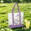 Bolsa de lona patchwork personalizada, bolsa de aseo transfronteriza, bolsa pequeña de lona natural estampada, bolsa cosmética creativa ecológica