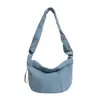 Bolso Nube Simple Plisado Estilo Coreano 2026 Bolso de Mano Artístico Fresco Bolso de Hombro Único Correa de Hombro con Cordón Bolso Cruzado de Tela