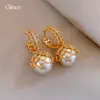 Pendientes Geométricos de Perla con Encaje de Circonita Estilo Palacio Retro, Lujo Accesible y Pendientes de Alta Gama, Pendientes de Moda, Exquisitos y Personalizados