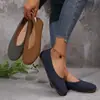 Zapatos planos de punta redonda y poco profundos para mujer, nuevo estilo de verano 2026, transfronterizos, fáciles de usar, mocasines slip-on de talla grande, zapatos planos para mujer