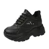 Zapatos Deportivos Casuales para Mujer 2026 Otoño Punta Redonda Suela Gruesa Parte Superior de Cuero con Cordones Para mediana edad y ancianos Cómodos Versátiles Resistentes al Desgaste Zapatos de Papá