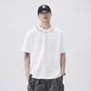 Ropa para Hombre Fengshe /25 Tendencia deportiva americana simple con textura estampado de letras camiseta de algodón 100% puro suelta cuello redondo