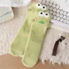 Falda de Bikini 3D de Dibujos Animados Australiana de Lana Peculiar, Calcetines de Casa de Pez Payaso, Calcetines Lindos para Dormir, Calcetines de Felpa Cálidos de Media Pantorrilla para Otoño e Invierno