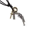 Pedido original de comércio exterior Colar Vintage Não convencional Colar de Couro Genuíno Joias de Couro Personalizado Colar de Couro Bovino Pistola Pequena