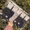 Calcetines Deportivos Blancos de Cintura Baja para Hombre y Mujer Jizhi26, Calcetines Estudiantes Lindos Versátiles de Bloques de Color Coreanos