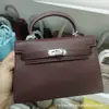 Bolsa Kelly Segunda Geração Padrão Palmeira 2026 Modelo Novo Bolsa Feminina de Alto Padrão Mini Bolsa de Mão Bolsa Transversal Texturizada para Mulheres
