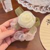 Cuerda para el cabello de flor de rosa Mori para niñas, cuerda para el cabello de cola de caballo, adorno para el cabello con placa trasera, accesorios para el cabello, clip para el cabello de verano al por mayor