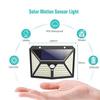 Amazon transfronterizo energía solar cuatro lados 100LED luz lámpara de inducción de cuerpo humano lámpara de pared lámpara de jardín farola