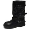 Botas Retro de Pernas Largas, Botas Longas Femininas, Novidade Primavera e Outono 2026 Botas Plissadas Empilhadas de Cano Alto, Botas de Equitação Estilosas em Estilo Britânico