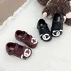 Zapatos de piel para niños con estampado de rombos, nueva colección otoño 2026, diseño de bloques de color con lazo, puntera baja, estilo slip-on suave, bailarinas redondas para niños