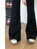 Jeans Micro-Boca de Sino Preto para Mulheres 2025 Novo Verão Solto Tamanho Grande Retrô Modelador Cintura Alta Calças Perna Larga