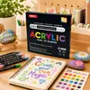 Marcadores líquidos acrílicos de doble punta y doble color para arte transfronterizo con puntas suaves para graffiti de estudiantes y pintura, suministros de arte DIY