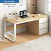 Escritorio de Computadora de Escritorio, Escritorio para Oficina en Casa, Diseño Moderno Simple con Tres Cajones, Escritorio de Dormitorio, Escritorio de Estudio y Escritura para Estudiantes