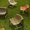 Cadeira Casual de Corda de Designer para Exterior Mesa de Café Sofá Pátio Varanda Cadeira de Rattan Individual Hotel Jardim Exterior Terraço