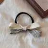Diadema de Lazos a Cuadros de Alta Gama Estilo Coreano para Mujer, Accesorio para Cola de Cabello de Alta Elasticidad para Niñas Pequeñas, Suave con el Cabello