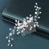 Pente de Cabelo Pérola Europeu e Americano para Noiva Acessório de Cabeça Strass Branco Vestido Jantar Acessórios de Estilo Pente Lateral Acessório de Cabeça para Orquestração