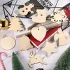 Decoración de Árbol de Navidad Transfronteriza Artesanías de Virutas de Madera Colgantes Navideños DIY Fiesta en Casa Etiquetas Navideñas de Madera