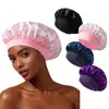 Touca de Cetim de Alta Elasticidade de Aba Larga Transfronteiriça da Amazon Chapéu para Cuidados com o Cabelo de Salão de Beleza Feminino Chapéu para Pós-parto Quimioterapia