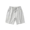 Suministro transfronterizo de pantalones básicos de algodón rizado para hombre de verano nuevos, 260g, corte holgado, color liso, longitud media, en stock
