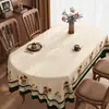 Mantel con caída estilo francés, lavable, impermeable, a prueba de aceite, mantel individual ovalado, cubierta a prueba de polvo para mesa de café, tela de cubierta romántica americana de lujo ligero