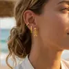 Pendientes de Pescado de Acero Inoxidable Jieding, Pendientes de Lujo Ligero y de Alta Gama Estilo Resort, Joyería de Acero de Titanio Chapado en Oro de 18K que No se Desvanece