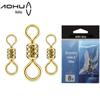 Conector de argola splay Aohu giratório de alta velocidade em forma de 8 argola de tração forte argola mãe-filho argola giratória acessórios pequenos de pesca equipamento de pesca