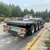 Camión Esqueleto para Contenedor de 20 Pies, Semirremolque Volquete, Vehículo Grande de Transporte para Muelle con Cuello de Cisne, Semirremolque de Transporte Esqueleto