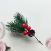 Adornos Navideños Transfronterizos de Agujas de Pino Artificiales, Bayas Rojas, Piñas, Accesorios para Corona Navideña DIY, Decoración para el Hogar en Fiestas