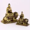 Estatuilla de latón Tai Yi Zhenren al por mayor del fabricante, estatua de león de nueve cabezas del Gran Emperador Qinghua, decoración de entrada del hogar