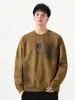Ropa para Hombre Fengshe / Camiseta de Manga Larga Pesada 360g para Hombre, Estilo Americano Degradado Lavado Cuello Redondo Casual Holgada Sudadera para Hombre