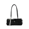 Bolso de axila de moda estilo coreano transfronterizo para mujer, nuevo bolso baguette de lunares con lazo, bolso de hombro y bolso de mano moderno y elegante