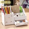 Porta-Canetas Compartimento de Armazenamento Gaveta de Mesa Caixa de Papelaria Escritório Infantil Caixa de Armazenamento de Canetas Marca-Texto Armazenamento com Gaveta