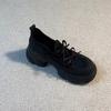 Edição Lancui ~ Mocassins Leves com Solado Grosso para Aumentar a Altura, Bico Redondo e Salto Bloco para Mulheres, Estilo Doce e Descolado, Calce Fácil, Tênis Esportivos Casuais