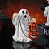 Decorações de Halloween para Novo Produto Transfronteiriço Enfeites de Resina Desenho Animado Fantasma Gato Preto Decoração de Atmosfera para Mesa de Casa