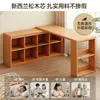 Escritorio de esquina de madera maciza con estantería, mesa integrada para estudio en casa, escritorio para estudiante, mesa de escritorio para computadora de dormitorio