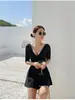 2026 Japão-Coreia Transfronteiriço Novo Estilo Maiô Peça Única Conjunto de Duas Peças Roupa de Banho Sexy Comércio Exterior Atacado em Estoque