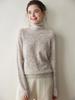 25 Suéter de Cachemira para Mujer Otoño e Invierno Cielo Estrellado Cuello de Montaña Arena Holgado Casual Moda Suéter de Cachemira Otoño e Invierno Versátil Capa Base