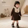 Suéter de Inverno Outono para Meninas Pulôver Bebê Colete Vestido Moda Infantil Tricô Colete Estilo Coreano Bebê Sem Manga Tendência