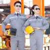 Roupa de Trabalho Antiestática para Primavera e Outono, Roupa de Trabalho Protetora para Outono e Inverno para Postos de Gasolina, Conjunto de Manga Longa para Proteção Química e Uso em Oficina