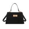Bolsa Kelly Vintage Fosca Portátil Feminina Moda Nova Primavera 2025 Simples Tendência Estilo Ocidental Bolsa Transversal Coreana