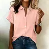 2026 Nova Estação Independente da Amazon Cruzamento Europeu e Americano Manga Curta Casual Elegante Camisa Feminina Novo Item Quente