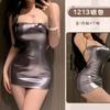 Lingerie Sexy Feminina Plus Size Sexy Garota Quente Decote Baixo Justa Modeladora Ajustada ao Corpo Costas Abertas Alça Boate Saia de Quadril