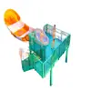 Escorregador Curvo em Fibra de Vidro para Exterior, Equipamento para Parque Aquático Familiar, Equipamento de Escorregador Aquático Pequeno e Alto para Crianças