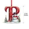Muñeco de Nieve Navideño Transfronterizo 26 Letras Acrílico 2D Decoración Navideña de Interior Adorno Colgante Adorno Colgante para Coche Adorno Colgante para Coche