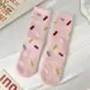 Calcetines de terciopelo de visón para mujer, calcetines de tubo de felpa de otoño e invierno, cálidos calcetines de forro polar coral para dormir, gruesos y bonitos calcetines para dormir en casa