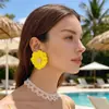 Pinzas para Orejas de Encaje de Gasa Suave Estilo Japonés y Coreano, Súper Dulces y Exageradas, Pendientes para Vacaciones en la Playa, Venta al por Mayor