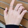 Anillo Delgado Minimalista para Mujer, Anillo Abierto de Personalidad Apilable con Circonita de Moda, Nuevo Anillo de Dedo Índice de Estilo Ins de Moda