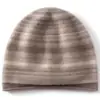 Nueva colección de otoño e invierno: Gorro de punto 100% cachemir puro, diseño unisex, casual y versátil, cómodo y cálido, patrón de rayas