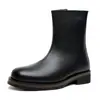 Botas Martin Retro Casuales para Hombre de Caña Alta con Suela Gruesa Versátiles que Aumentan la Altura Estilo Británico Botines Cuadrados